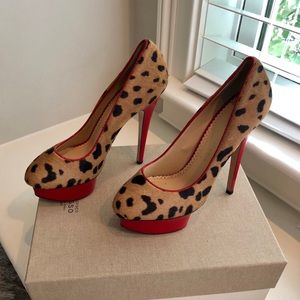Charlotte Olympia Polly Calf Hair Leopard Heel